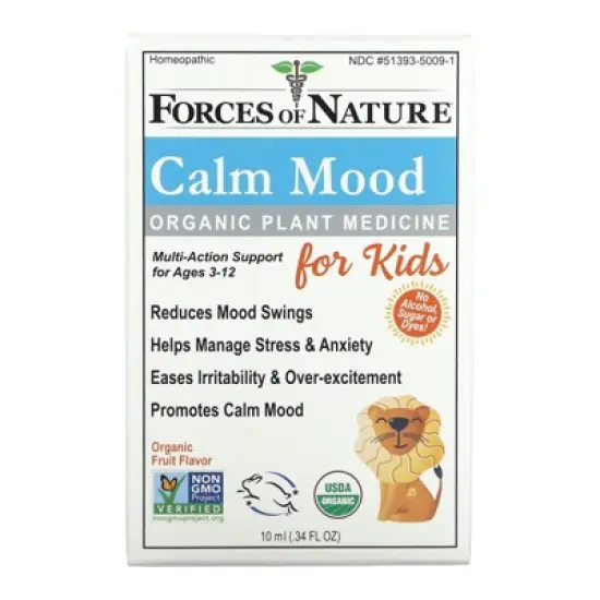 Forces of Nature &ndash; Kids Calm Mood Certified Organic (10ml), Non-GMO, Naturally Ease Mood Swings, Irritability, Anxiety, Stress and Worry Formula for image {3}