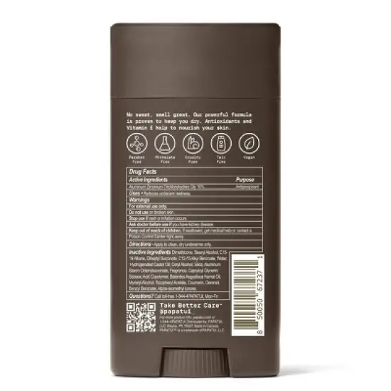Papatui Men's Sweat and Odor Control 48-Hour Protection Solid Antiperspirant Deodorant - Vanilla Shea - 2.6oz image {9}