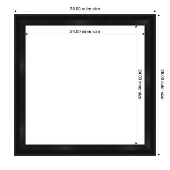 Amanti Art 28"x28" Grand Black Narrow Framed Magnetic Dry Erase Board image {3}