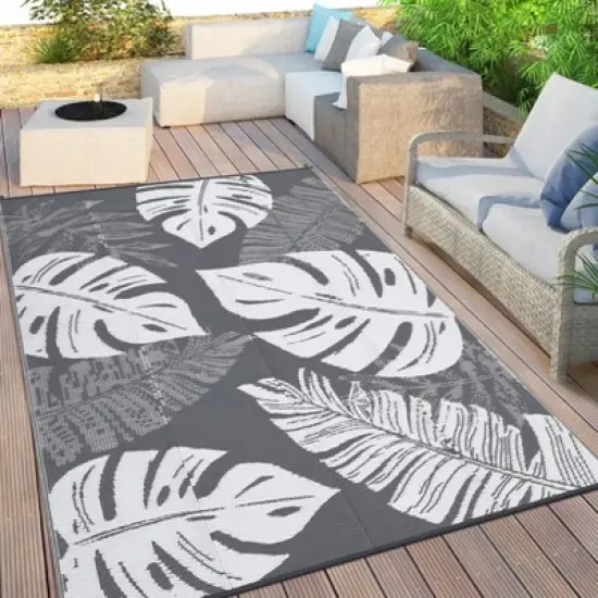 Waterproof Outdoor Rug &ndash; Reversible Plastic Mat for RV, Patio, Deck, Beach, Picnic, Camping, Backyard image {5}
