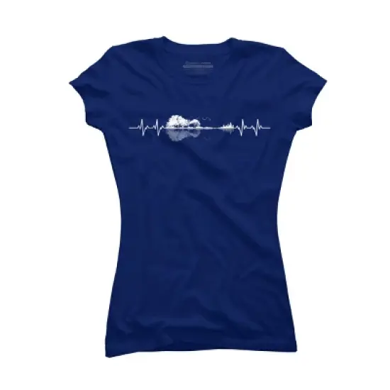Junior's Design By Humans Nature Guitar Heart Beat By Maryedenoa T-Shirt image {5}