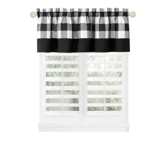 Kate Aurora Modern Farmhouse Buffalo Plaid Checkered Rod Pocket Window Valance image {1}