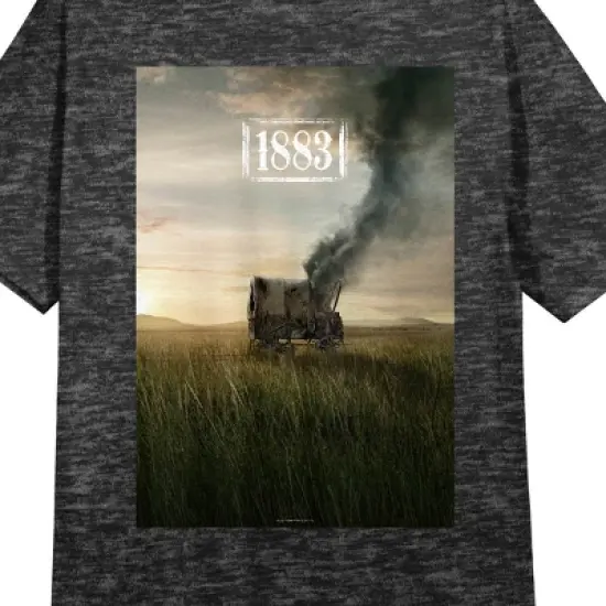 Yellowstone 1883 Poster Crew Neck Short Sleeve Charcoal Heather Women's Night Shirt image {1}