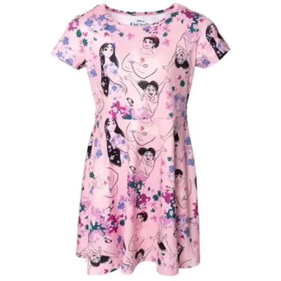 Disney Encanto Minnie Mouse Isabela Luisa Mirabel Girls Skater Dresses and Scrunchie Toddler to Big Kid  image {3}