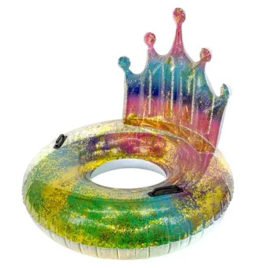 Pool Central 43" Rainbow Glitter Tiara Swimming Pool Inflatable Inner Tube image {1}