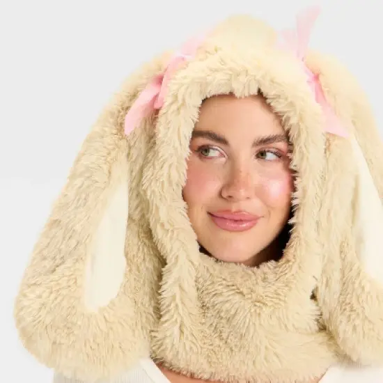 Adult Snood Bunny Halloween Costume Headwear - Hyde and EEK! Boutique&trade; Light Brown image {2}