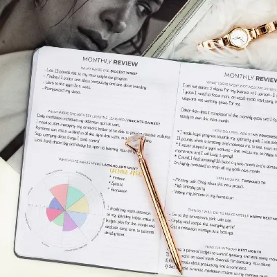 Undated Planner Premium Weekly 7"x10" Silver Black - Clever Fox image {4}