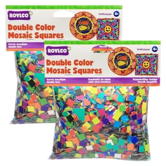 Roylco&reg; Double Color Mosaic Squares, 3/8", 10,000 Per Pack, 2 Packs image {2}