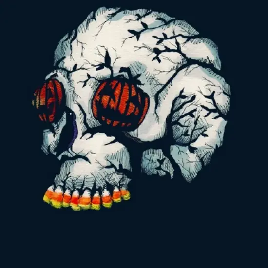 Boy's Design By Humans Halloween Skull By LVBArt T-Shirt image {1}
