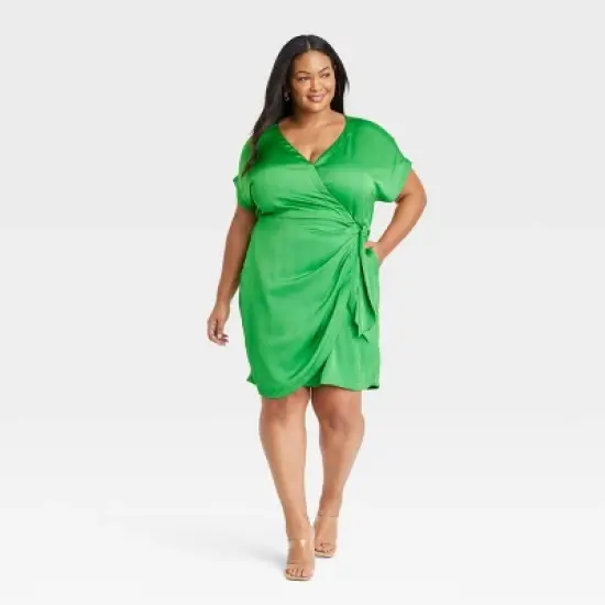 Women's Dolman Short Sleeve Wrap Dress - Ava & Viv&trade; image {4}