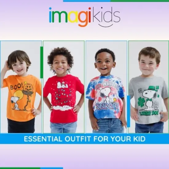 Snoopy Peanuts Halloween Christmas Valentines Day July 4th St. Patrick's Day T-Shirt Toddler image {2}