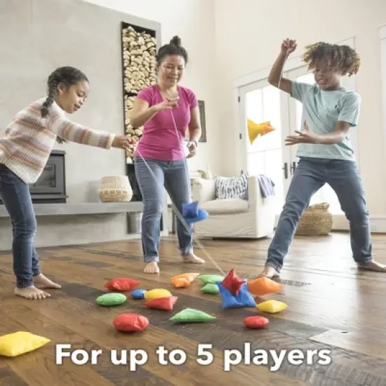 HearthSong Quick Snap Bean Bag Bungee Tossing and Sorting Game with Colorful Bags image {1}