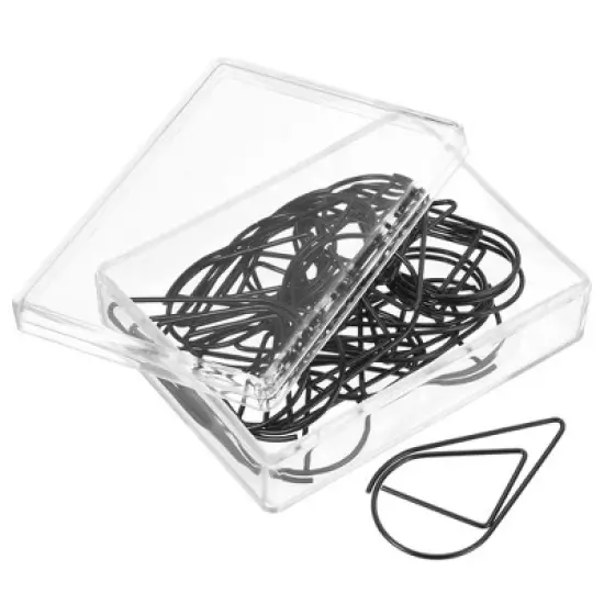 Unique Bargains Drop-Shaped Metal Prevent Tearing Pages Home Office Paper Clip 60 Pcs image {4}