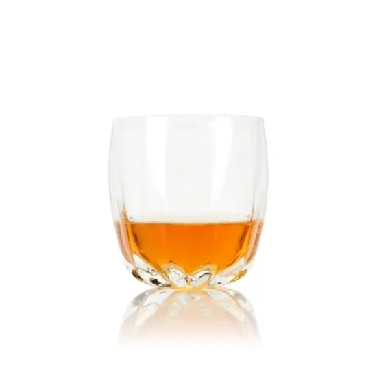 Viski Cactus Crystal Tumblers Set of 2, Lead-Free Premium Crystal Clear Glass, Stylish Lowball Cocktail Glasses, Cocktail Glass Gift Set, 11 oz image {3}