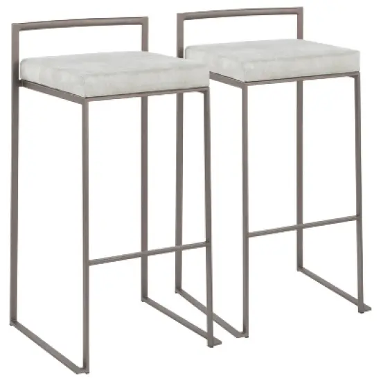 Set of 2 Fuji Industrial Stackable Barstools - LumiSource image {9}