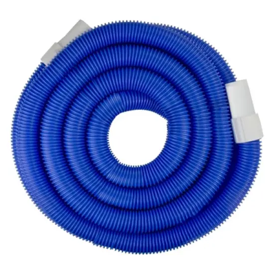 Pool Central Blow Molded PE Vacuum Hose with White Cuffs 21' x 1.25" - Blue image {3}
