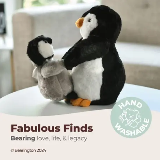 Bearington Wiggles and Wobbles Plush Stuffed Animal Penguin with Baby, 10 inches image {2}