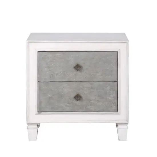 Katia Rustic Gray & Weathered White Finish Night Stand image {2}