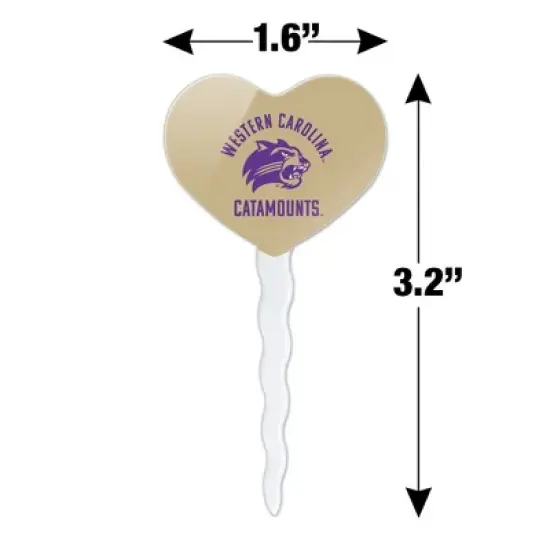 Western Carolina Catamounts Heart Love Cupcake Picks Toppers Decoration Set of 6 image {5}