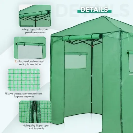EAGLE PEAK 6'x4' Portable Walk-in Greenhouse image {4}