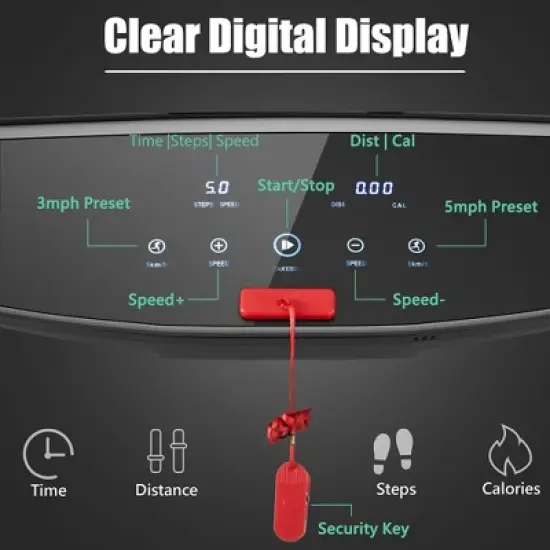 SuperFit 3HP Folding Electric Treadmill Running Machine w/  Speaker Red\Blue\Silver\Purple image {4}