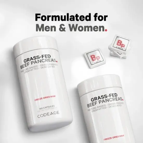 Codeage Grass-Fed Beef Pancreas Pasture-Raised Non-Defatted Glandular Supplement - 180ct image {5}