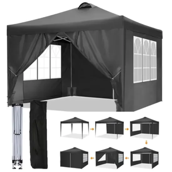 SKONYON 10' x10' Canopy Tent Instant Pop-Up Canopy Folding Tent Sun Shelter UV50+ image {7}