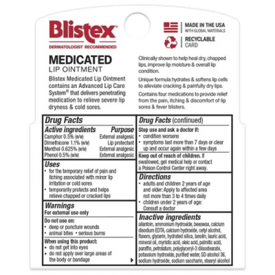 Blistex Medicated Lip Ointment - 3ct/0.63oz image {3}