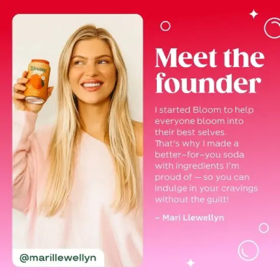 BLOOM NUTRITION Bloom Pop Prebiotic Soda Shirley Temple - 12 fl oz Can image {4}