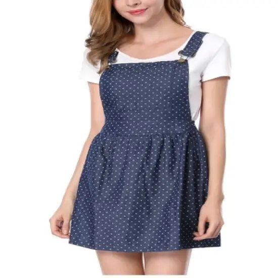 Allegra K Women's Pattern Overall Adjustable Shoulder Suspender Straps Mini Skirt image {7}