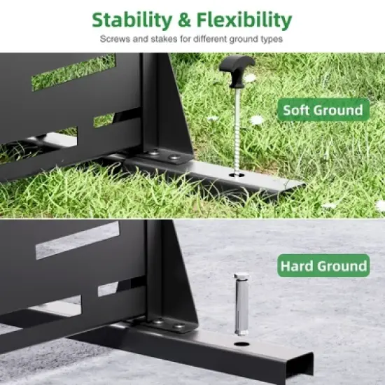 1-Piece 46.8 In. W x 71.37 In. H Wide Edged Black Galvanized Sheet Screen Outdoor Metal Screen Decorative Art Panel (6-Piece Assembly) image {5}