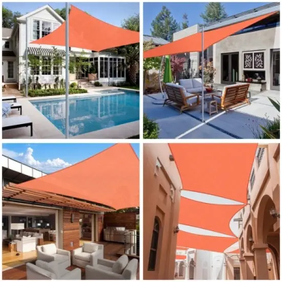 LAGarden 13x10 Ft HDPE Rectangle Sun Shade Sail image {5}