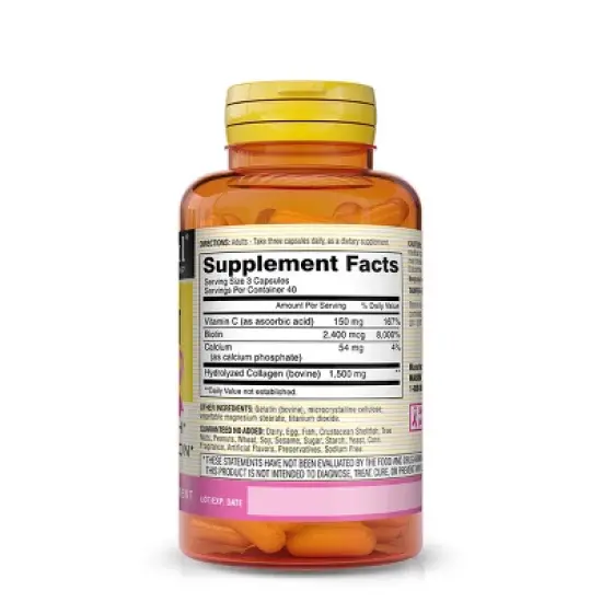 Mason Natural Collagen 1500 with Vitamin C Dietary Supplement Capsules - 120ct image {1}