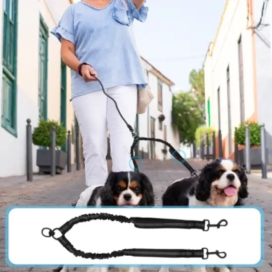 Unique Bargains Double Dog Leash for Two Dogs 1 Set image {2}
