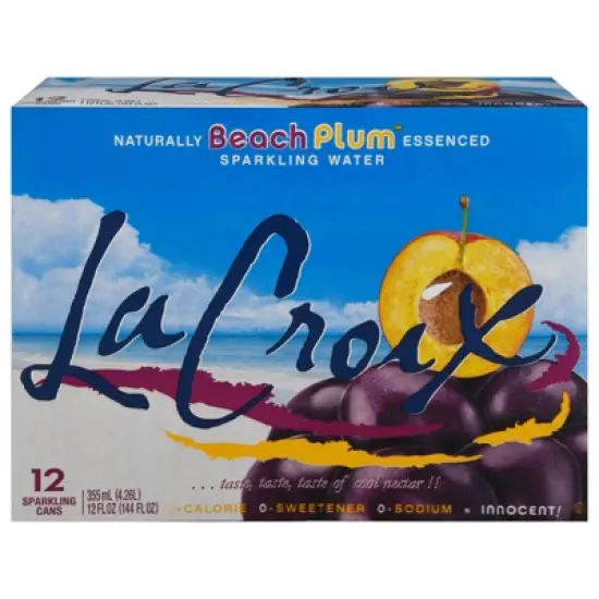 La Croix Beach Plum Sparkling Water - Case of 2/12 pack, 12 oz image {1}