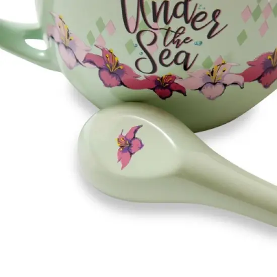 Silver Buffalo Disney The Little Mermaid Ariel Ceramic Soup Mug With Spoon | Holds 24 Ounces image {2}