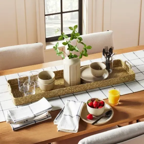 36" Extra-Large Natural Woven Basket Tray - Hearth & Hand&trade; with Magnolia image {1}