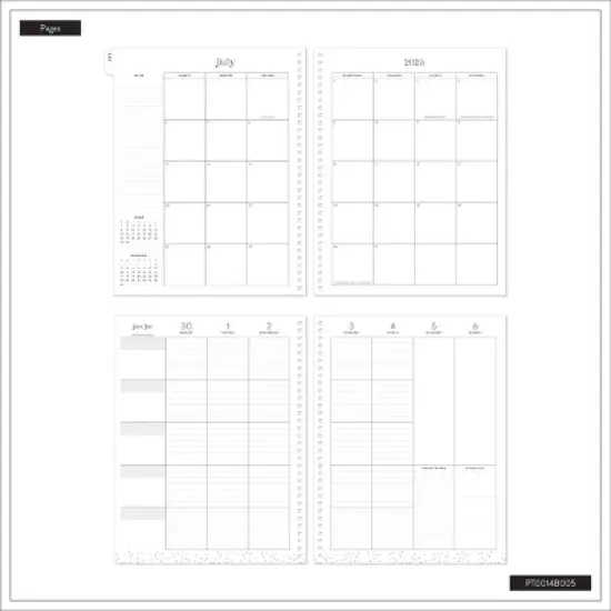 Happy Brands Organized July 2025 - June 2026 Weekly/Monthly Planner 9.37"x11.12" Multicolor Cool Brights image {9}