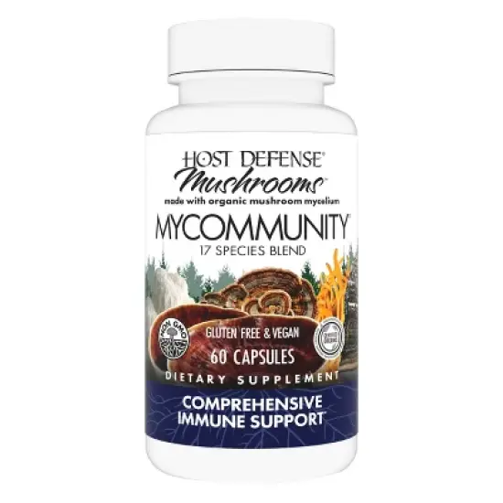 Host Defense MyCommunity Capsules, Advanced Immune Support, Mushroom Supplement with Lion's Mane and Reishi, Unflavored image {11}