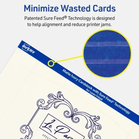 Avery Arched Rectangle Flat Cards, 5" x 7", Matte Ivory, 20 Total image {6}