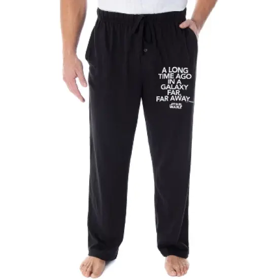 Star Wars Men's A Long Time Ago in a Galaxy Far Far Away Sleep Pajama Pants Black image {3}
