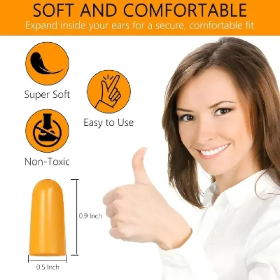 Quality Plugs Foam Ear Plugs 10 Pair - 32dB Soft Foam Ear Plugs for Sleeping Noise Cancelling Disposable - Individually Wrapped High Decibel image {1}