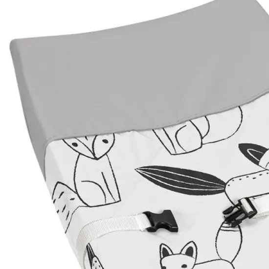 Sweet Jojo Designs Changing Pad Cover - Fox - Black/White image {3}