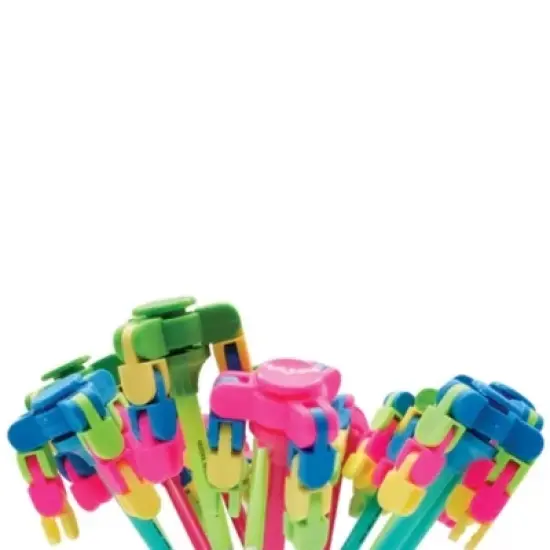 Wacky Track Spinner Pens (3 Pack) - Bend, Spin & Write! Fun Topper, Black Ink (Pink, Green, Blue) image {3}