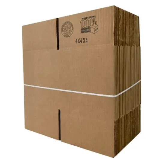 UOFFICE Pack of 50 Corrugated Boxes 4" x 4" x 4" Single-Wall Cube Boxes image {3}
