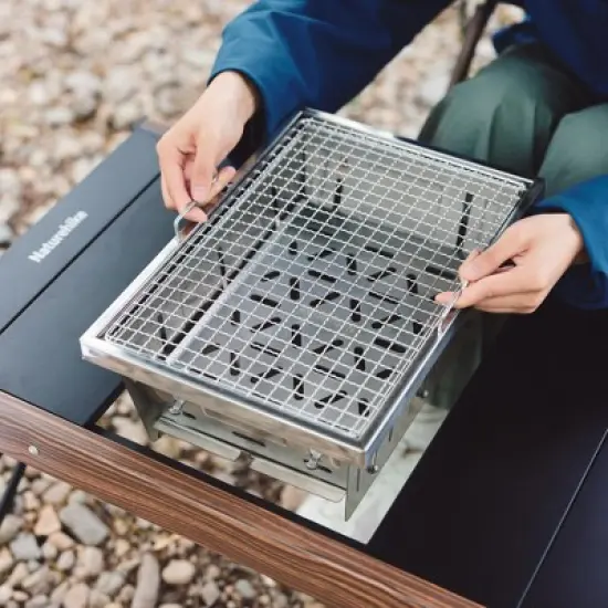 Naturehike Camping Charcoal Grill for IGT Table,Folding Barbecue Grill with Tongs&Carry Bag,Portable BBQ Grill for Outdoor Camping Cooking Tailgating image {3}