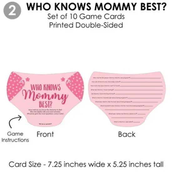 Big Dot of Happiness Baby Girl - 4 Pink Baby Shower Games - 10 Cards Each - Gamerific Bundle image {4}