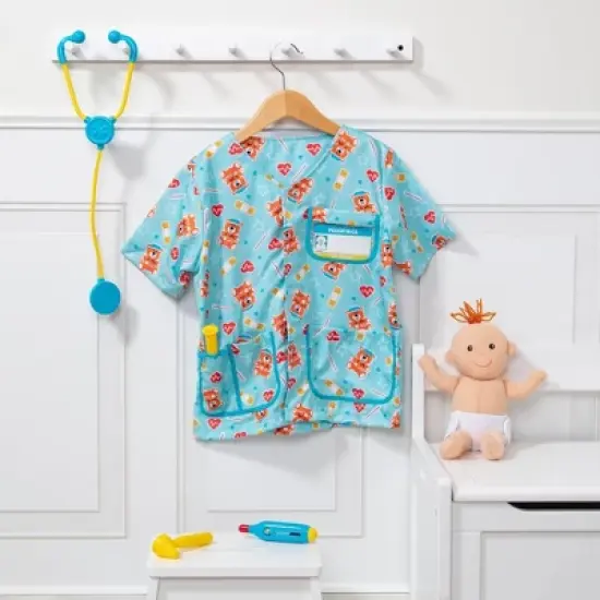 Melissa & Doug Pediatric Nurse Role Play Costume Set (8pc) - Includes Baby Doll, Stethoscope image {8}