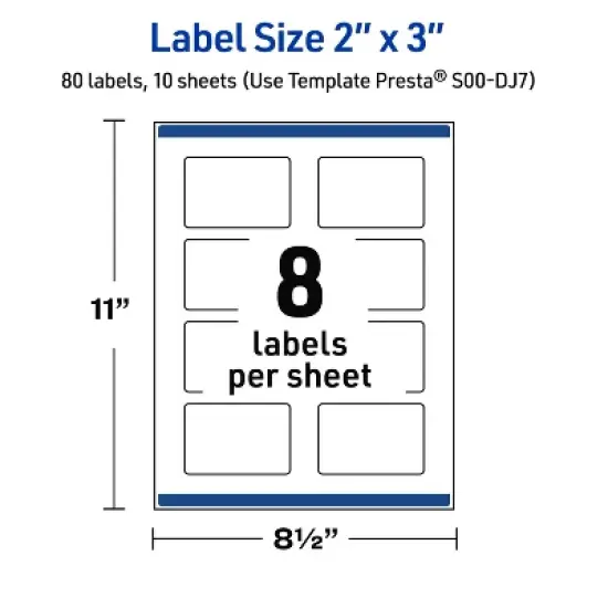 Avery Printable Rectangle Labels, Gold Beads, 2" x 3", Glossy White Rectangle Labels, Permanent, Laser/Inkjet, 80ct, Great for Product Labels image {6}