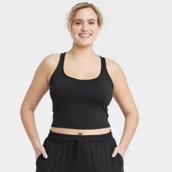 Women's Light Support Brushed Strappy Crop Sports Bra - All in Motion&trade; image {2}